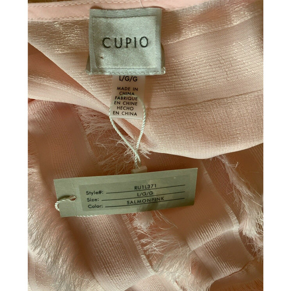 Cupio Top Womens Size Large Salmon Pink Long Sleeves Ruffles Casual Blouse NWT - Picture 8 of 10